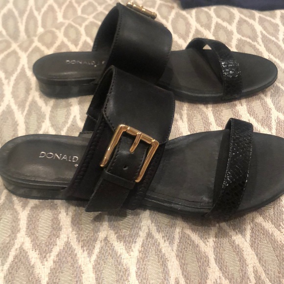 Donald j Pliner Black leather slides. 6M - Picture 4 of 8